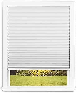 Redi Shade No Tools Easy Lift Trim-at-Home Cordless Pleated Light Filtering Fabric Shade White, 30" W x 64" L, (Fits windows 19 in - 30 in)