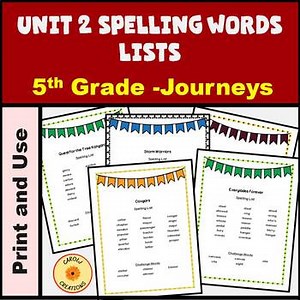 Journeys 5th Grade Unit 2 Lesson 6-10 Spelling Practice Word Lists