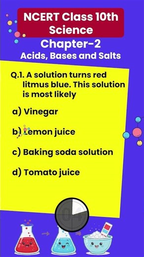 NCERT Class 10 Science Chapter 2 MCQs with Answers |Acids, Bases and Salts | Board Prep