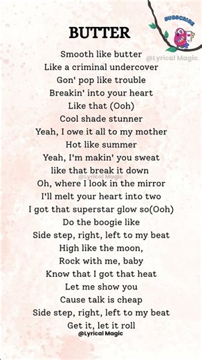 BTS - Butter lyrics |#songlyrics #bts #butter #kpop #trending #btsarmy #viral #ytshorts #shorts