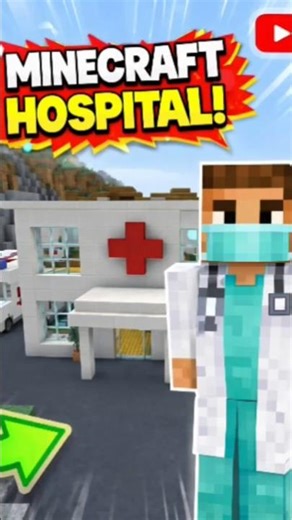 Minecraft Hospital 🏥 Build in 54 Seconds! 😱🔥