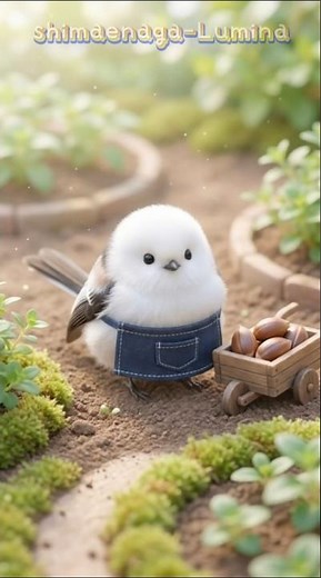 シマエナガのお庭のお手入れ🕊️種まきしたら満開に🌸✨