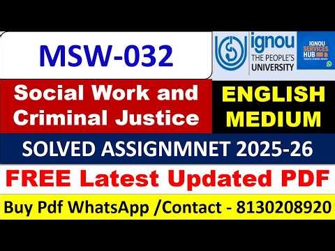IGNOU MSW-032 Assignment Answers 2025–26 | Top Scoring Content (English)