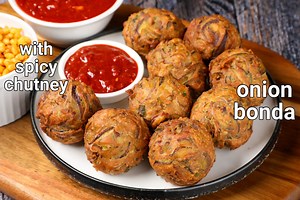 onion bonda recipe | vengaya bonda | eerulli bonda & red chutney recipe