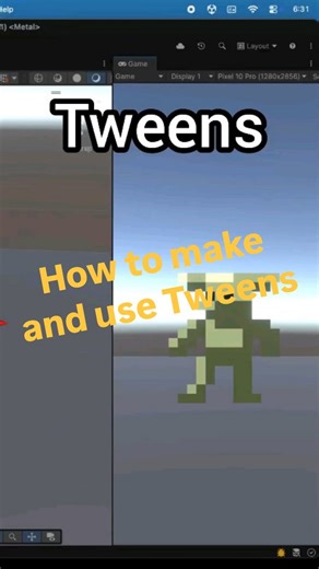 Resonant Solutions on Instagram: "How to write and use tweens. Tweens are in-between frames generated by the computer, we just need to tell it the key frames and let it lerp between them. Tweens are great to use as part of your game flow, with animations breaking up game logic - it feels a lot more satisfying than having everything happen at once. #gamedev #programming #coding #tutorial #gamedesign"