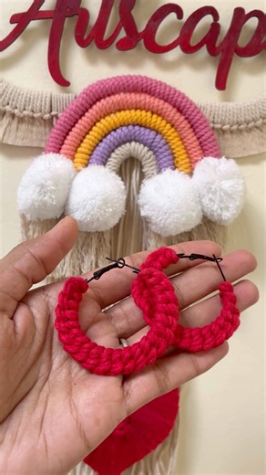 Macrame earrings | grab now | handmade earrings | red #macrame #earrings #handmadewithlove #red