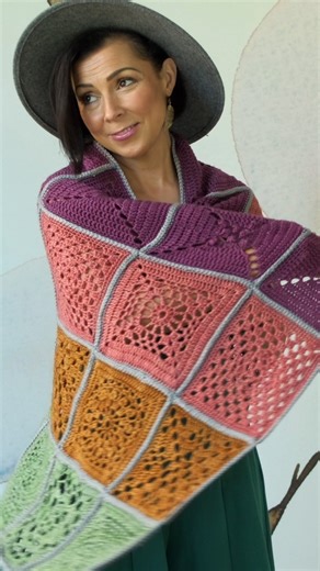 Expression Fiber Arts on Instagram: "Wrap your heart in warmth with the crocheted Collocation blanket. Up close, it’s little moments and mindful stitches. But step back, and a breathtaking pattern appears. When we see the big picture, worry loosens its grip. We remember we’re part of a beautiful whole, and this one precious life is too dear to spend on incessant fretting. Save to rewatch when you need a gentle reset. #crochet #crochetblanket #crochetpattern #moderncrochet #blanketpattern #yarnlo