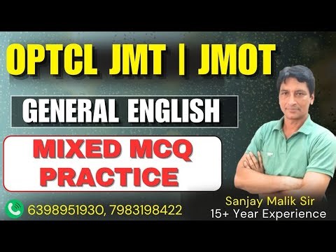 OPTCL JMT & JMOT | Mixed MCQ Practice | General English | OPTCL JMT