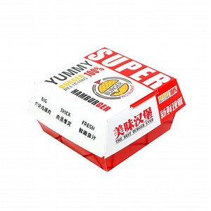 [Hot Item] Burger Box Disposable Collapsible Hamburger Packaging Box Food Grade Snack Carton Packaging Box