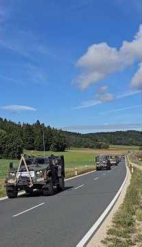 US Army convoys pass each other in Germany