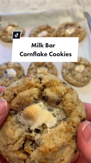 These turned out SO good 🍪 recipe on my insta ☝🏻 #milkbar #cornflakes #milkbarcookies #cornflakecookies #cookies #fyp #bakingrecipe #learnontiktok