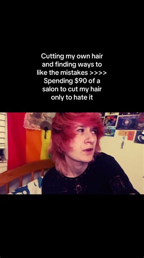 Does my hair look super choppy and definitely not perfect? ABSOLUTELY!!! But at least i didnt get a $90 bob cut from a salon, who literally said they knew how to do the haircut i wanted 😒 (and then i have to cut it at home anyways) #emo #alt #diyhair #06 #altfyp