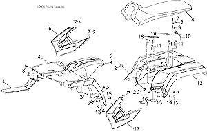 Polaris 0455136-689 ASM-CAB REAR SPM110 W/DCL VBLU Sportsman