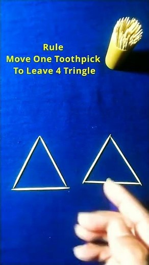 Move 1 Toothpick leave 4 Triangles Trick | #magictrick #tricks #trending #viral