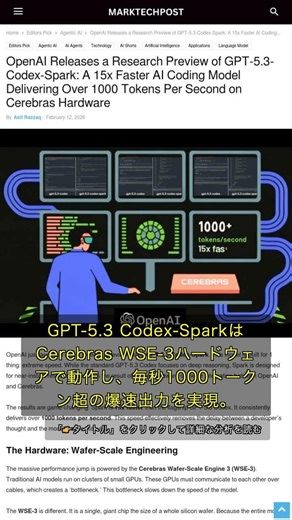 🧐👉 OpenAI新型GPT-5.3 Codex-Spark、15倍速でAIコード生成革命 #QixNewsAI