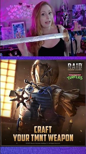 🐢⚔️ I Made Leo's Katana out of CARDBOARD! TMNT - RAID Shadow Legends #shorts #youtubeshorts