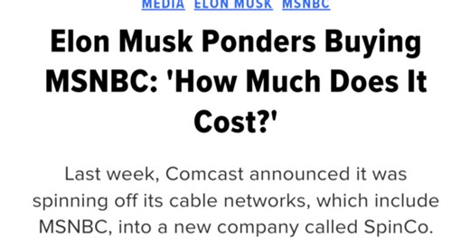 Elon Musk "Jokingly" Wants To Buy MSNBC, What Are Your Thoughts?