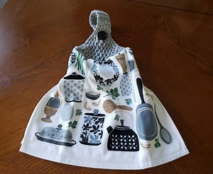 New Item! Hanging Kitchen Towels, Kitchen Utensils Hanging Towel Topper Sale! Crochet Top Button-on Kitchen Towel, Vintage Classical Towels! - Etsy