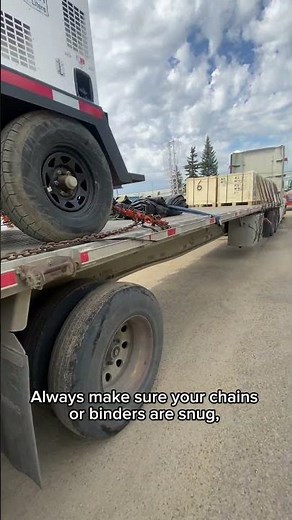 How to Secure a generator on Flatbed semi trailer in Canada|USA Using 4 Chains and Binders #Flatbed
