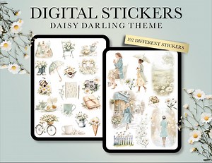 Noteful Goodnotes Digital Planner Stickers, Digital Daisy Stickers, Everyday Pre-cropped Digital Stickers, Pre-cropped Productivity Stickers - Etsy