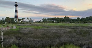 The Bodie Island Light Station in the Outer Banks of North Carolina, USA