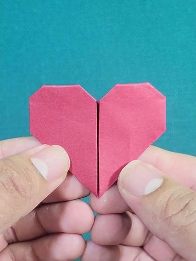 Cómo hacer un hermoso corazón de papel con media hoja cuadrada #origami #corazonmagico #day