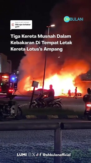 Replying to @yati Satu kebakaran di kawasan parkir sebuah pasar raya di Jalan Pandan Prima melibatkan tiga buah kenderaan iaitu sebuah Toyota Vellfire yang hangus sepenuhnya, serta sebuah BMW dan Honda yang musnah sekitar 80 peratus. Pihak bomba menerima panggilan kecemasan pada jam 8.27 malam dan tiba di lokasi kejadian tujuh minit kemudian. Seramai 14 anggota bomba berjaya mengawal kebakaran sepenuhnya pada jam 8.43 malam tanpa melibatkan sebarang mangsa. Sehingga kini, punca kebakaran dan jum