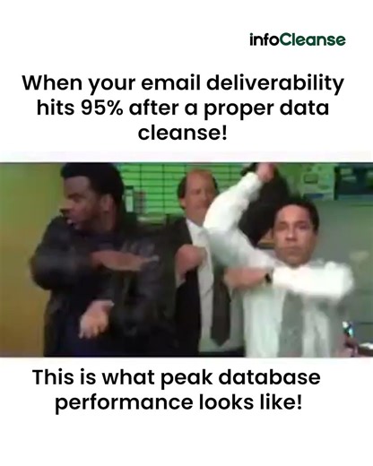 When your email deliverability hits 95% after datacleanse!
