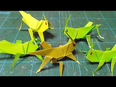 kimie gangiの折り紙教室「トノサマバッタ」6本足改良版 ORIGAMI grasshopper