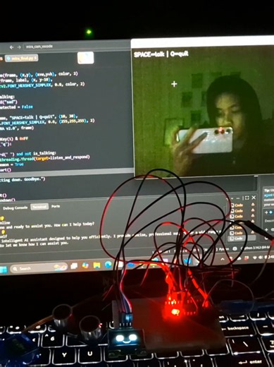 I built a robot that responds when I talk to it. My first Human-Robot Interaction project — Python x Arduino #robotics #engineering #arduino #coding #python