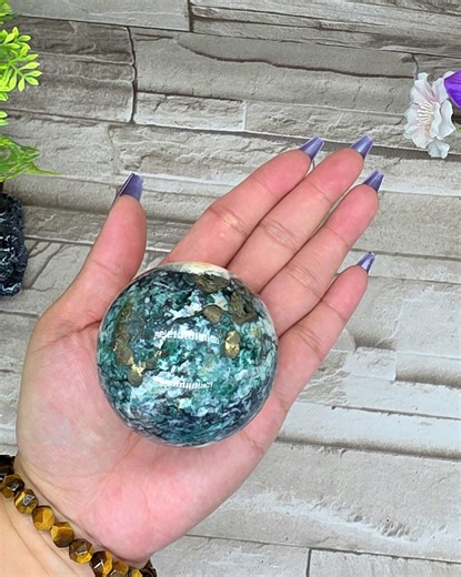 African Jade With Pyrite Sphere / 60mm / Green Jade / Pyrite / Home Decor / Chakra / Rocks and Minerals / St24 - Etsy