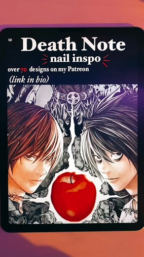 Anime Inspired Nail Art Designs | Death Note Theme