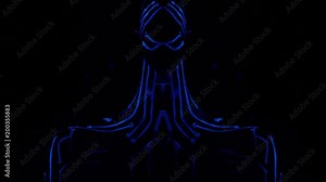 Dance girl in the light with body painting under psychedelic music in a nightclub, editing a clip