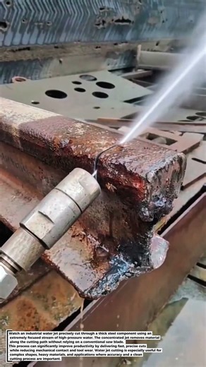 This Ultra-High-Pressure Water Jet Cuts Through Thick Steel Like Butter