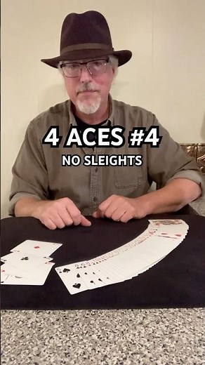 EASY 4 ACES (#4) self-working card tricks tutorial