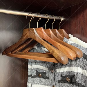 Wide Shoulder Wooden Hangers: Closet Organization With Swivel Hook - Etsy