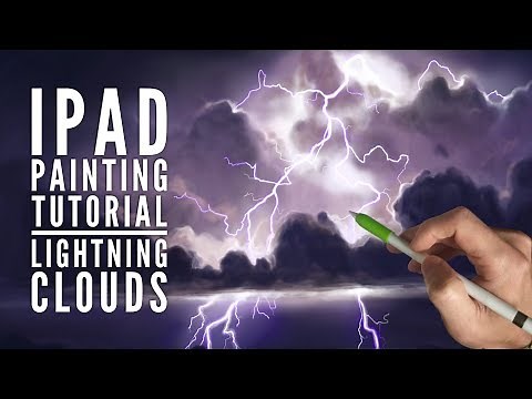 HOW TO PAINT SKIES 2: Storm clouds painting tutorial Apple Pencil and iPad Pro
