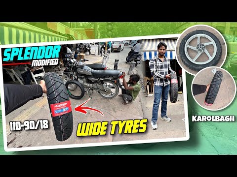 Splendor Wide Tyres Installation | Splendor Modified | Splendor Modification | ‪@b4bullet2.O‬