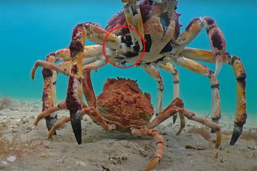 Robot King Crab Encounters Stingray, Friends Show Up to Protect It