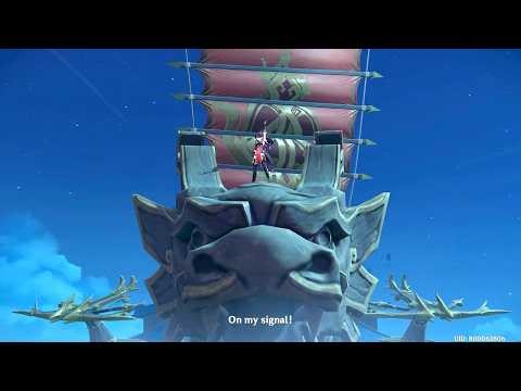 Genshin Impact 6.5 Main Event Waves Meet the Reef Cutscene : Beidou naval battle at Nod-krai