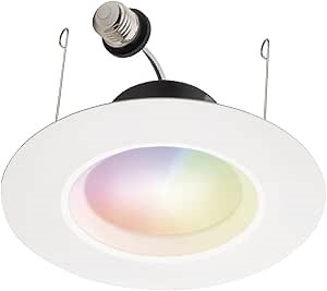 Juno RB56SC RGBW MW M6 RetroBasics Retrofit Smart Downlight, Switchable, RGBW, 5- to 6-Inch, Matte White