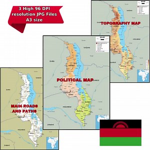 Malawi Map Set: Political, Physical & Road (A3 Digital Download) - Etsy