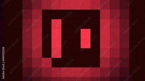 A minimalist image showing a black and red checkerboard pattern with a prominent i at the center, suggesting an emphasis on visual symmetry and simplicity Stock Video