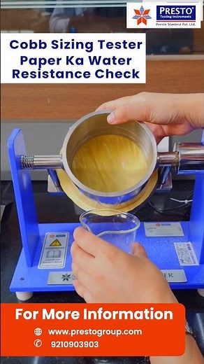 Cobb Sizing Tester – Paper Ka Water Resistance Check | Presto Lab Testing