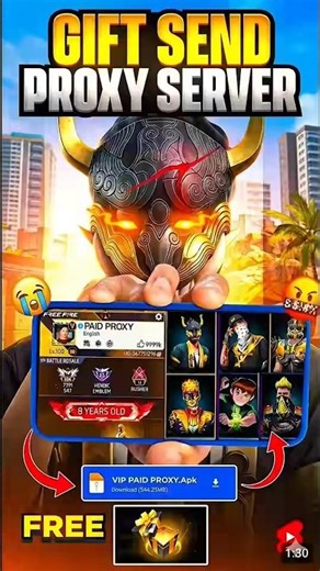 Gift Send Proxy Server Free Fire 😍🔥 || Proxy Server kaise Download karen 🥰 || #proxyserver