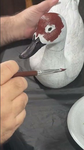 Painting Pintail Duck Wood Carving