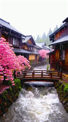 日本の深い森に降る豪雨と桜の雨音 | 深い眠りとリラックスのための癒し自然サウンド