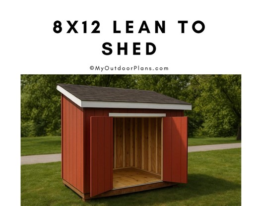 8x12 Lean to Shed Plans – DIY Garden Shed, PDF Download - Etsy