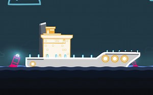 【二维动画】创意动态设计港口轮船货运元素MG解说动画《Ship Support》327