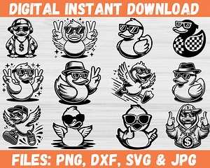 Funny Duck Svg Bundle, 40 Cool Duck Svg, Duck With Sunglasses Svg, Cute Rubber Duck Svg Bundle, Cricut Cut Files Png Dxf - Etsy
